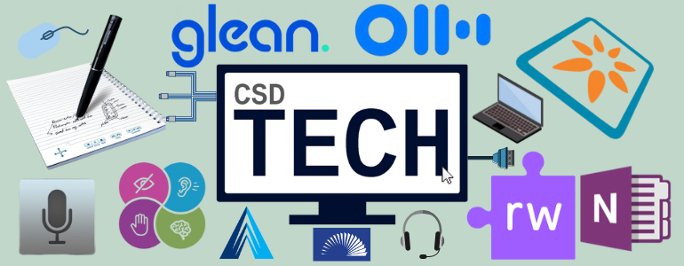CSDTech collage of tech logos and the words CSD Tech inside a computer screen